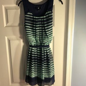 Navy blue and mint green dress